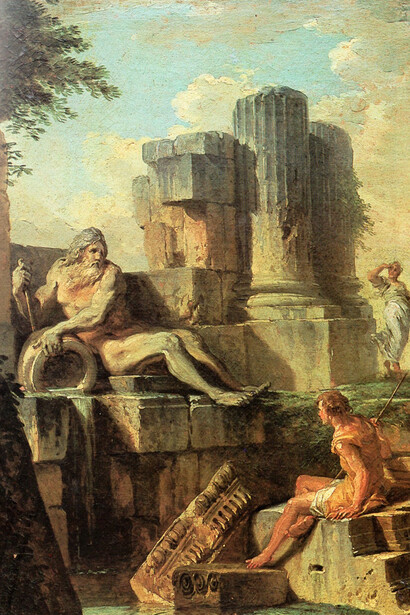 Allegoria del Tevere con rovine romane