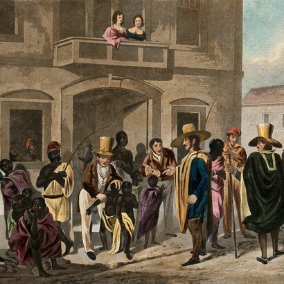 Edward Francis Finden, Mercato degli schiavi a Rio de Janeiro, XIX secolo, collezione privata