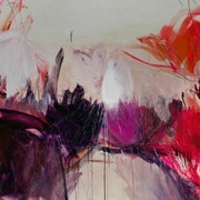 Beatriz Elorza (b. 1981), Foreground, 2014, Mixed media on canvas, 48 x 60 inches. Signed, dated, and inscribed on verso: Beatriz Elorza Herra / New York 2014 / Beatriz Elorza