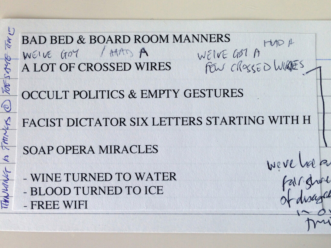 Tim Etchells, Notecard 3. Image courtesy of the artist.