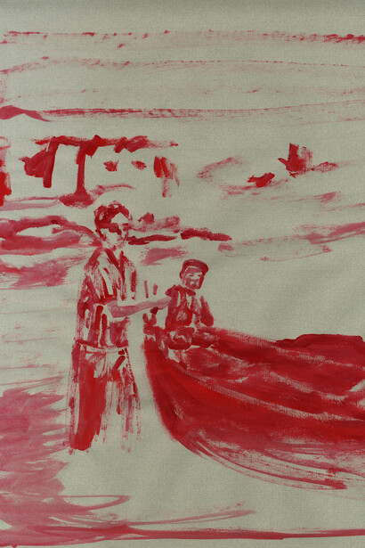 Michael Rotondi, Red, 2017, smalto su carta, 50x40 cm. Courtesy of MAC