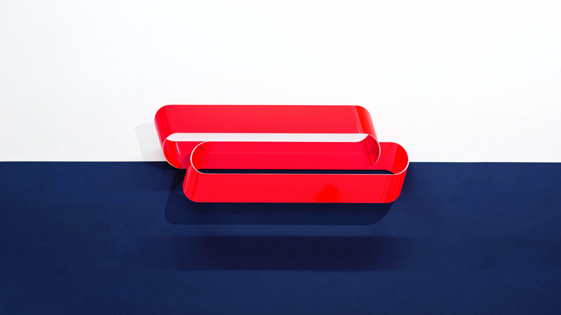 Terry Haggerty, dark red, 2017, Acrylic on aluminum, 53 x 142 x 15 cm (20 3/4 x 56 x 6 in). Courtesy of Bernhard Knaus Fine Art Gallery