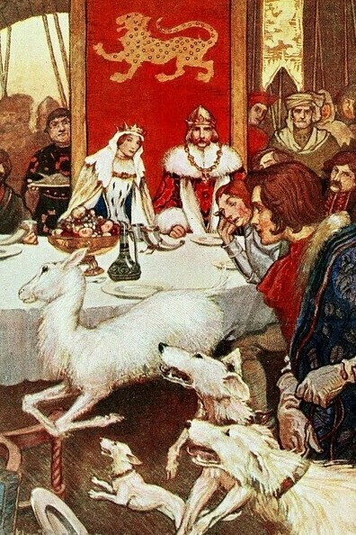 Illustrazione originale dalle favole del re Artù 