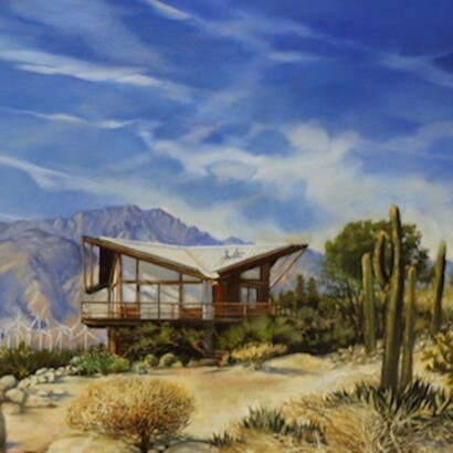 High Desert Contemporary (Detail), West of North Palm Springs, Oil on Linen, 24 x 72 in (60.96 x 182.88 cm), 2015, Courtesy of David B. Smith Gallery