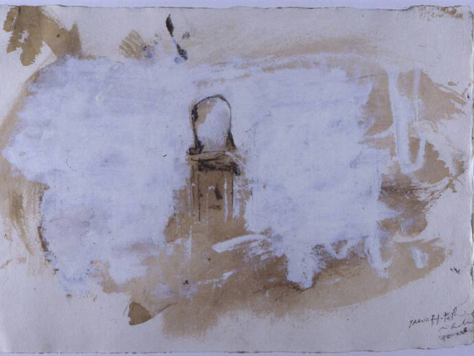 Piero Pizzi Cannella, Grand hotel, 38 x 55 cm, mista su carta
