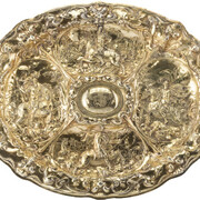 Hamburger Prunkbecken, Dirich Utermarke (1565-1649)1612-1617 Hamburg Silber, getrieben, ziseliert, graviert, punziert und feuerver gold et H 54 cm; B 65,5 cm