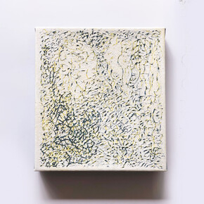 Cecilia Biagini, Small Rock, 2018, Signed, titled and dated on the reverse, Acrylic on canvas,
12 x 11 in., 30.5 x 27.9 cm. Courtesy of the artist and Ruiz-Healy Art