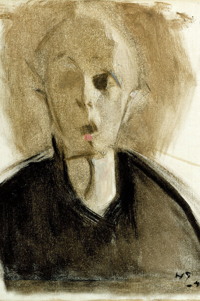 Helene Schjerfbeck,
Self-Portrait with Red Spot, 1944.

Oil on canvas. 45 x 37 cm. Gösta and Bertha Stenman Donation. Finnish National Gallery / Ateneum Art Museum; photo: Finnish National Gallery / Hannu Aaltonen.