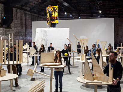 Marcello Maloberti, La Voglia Matta. Performance Installation 55th Venice Biennial, Italian Pavillion. Courtesy The Artist and Raffaella Cortese Gallery Milano