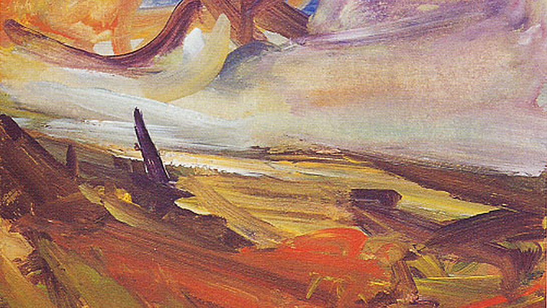 Peter Prendegast, Lemon Sky over Irish Sea, 19 x 27 cm, acrylic on card resized