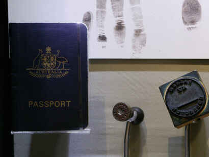 Getting in, exhibition view. Courtesy of Immigration Museum