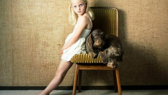 Untitled #390, 2012, from the series Dogs and Girls, 16 x 16 inches, C-Print, Edition of 10 (C) Hellen van Meene, Courtesy of Artist and Yancey Richardson Gallery