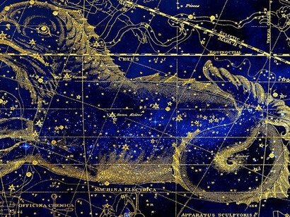 The enchanting celestial artistry with an exquisite illustration showcasing the constellations of scorpio and libra