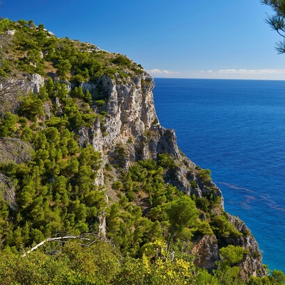 Falesia tra Noli e Varigotti, provincia di Savona, Italia