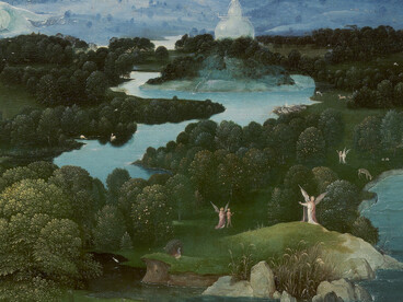 Joachim Patinir, El paso de la laguna Estigia (detalle), c. 1520