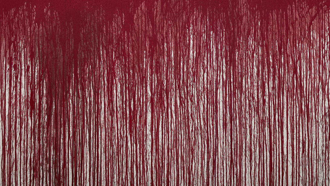 Hermann Nitsch, Sans titre, Natalia_21 (détail), 2021. Avec l'aimable autorisation de la Galerie RX&SLAG