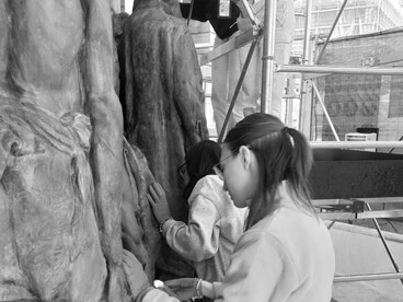 Roma, Vincenzo Vela, Le Vittime del Lavoro, operazione di Restauro, ph Roberto Luciani