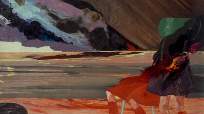 Giulio Ruffini, Triste presagio, 1967-69 - Olio su tela,80x100 cm - Raccolta MAR - RAVENNA 