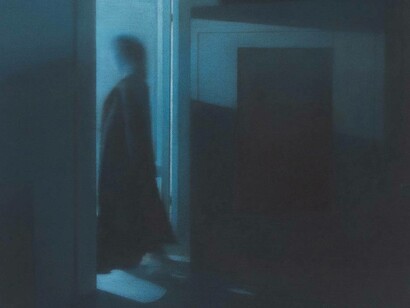 Anzhelika Lebedeva, Light study VIII, 2023, pastello su carta vetrata, pannello di legno