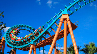 One of the amazing rides at Six Flags Fiesta Texas.