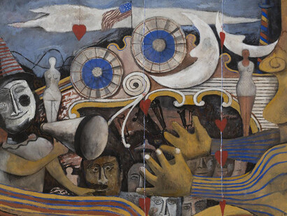 Rufino Tamayo, Carnival [Carnaval], 1936, gouache on paper, 15 x 22 in. Smithsonian American Art Museum,Museum purchase through the Luisita L. and Franz H. Denghausen Endowment, 2017.22 © TamayoHeirs/Mexico/Licensed by VAGA, New York, NY. Photo by Greg Page/Page One Studio