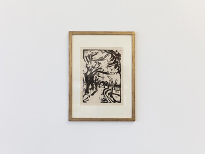 Kirchner and Baselitz, Remix, repetition in the woodcut, exhibition view. Courtesy of Galerie Henze and Ketterer