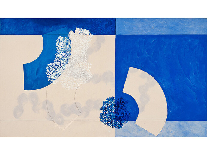 Denise Green, In Dialogue With Stillness, 2014, acrylic and pencil on canvas, 36 x 63 inches