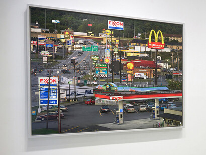 Edward Burtynsky, On the road, exhibition view. Courtesy of Sundaram Tagore Gallery