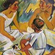 „Unterhaltung“, 1920, Öl auf Leinwand, 80 x 100 cm