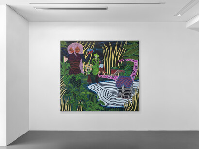Installation view of Jordy Kerwick: So Many Sheep, So Few Wolves, Vito Schnabel Gallery, St. Moritz, July 18 – September 3, 2023; Artworks © Jordy Kerwick; Photo by Stefan Altenburger; Courtesy the artist and Vito Schnabel Gallery