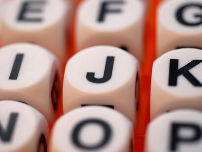Letras en un teclado