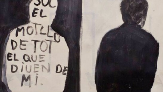 Pere Llobera, "El motllo de tot el que diuen de mi", 2013, Óleo sobre lienzo, 70 x 100 cm