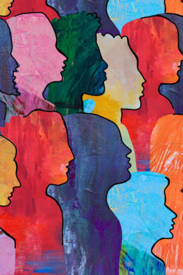 A diverse group of people united in warmth and connection, captured in a colorful artwork that symbolizes positive solidarity beyond exclusion