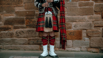 A person wearing a Kilt, Scotland, United Kingdom
