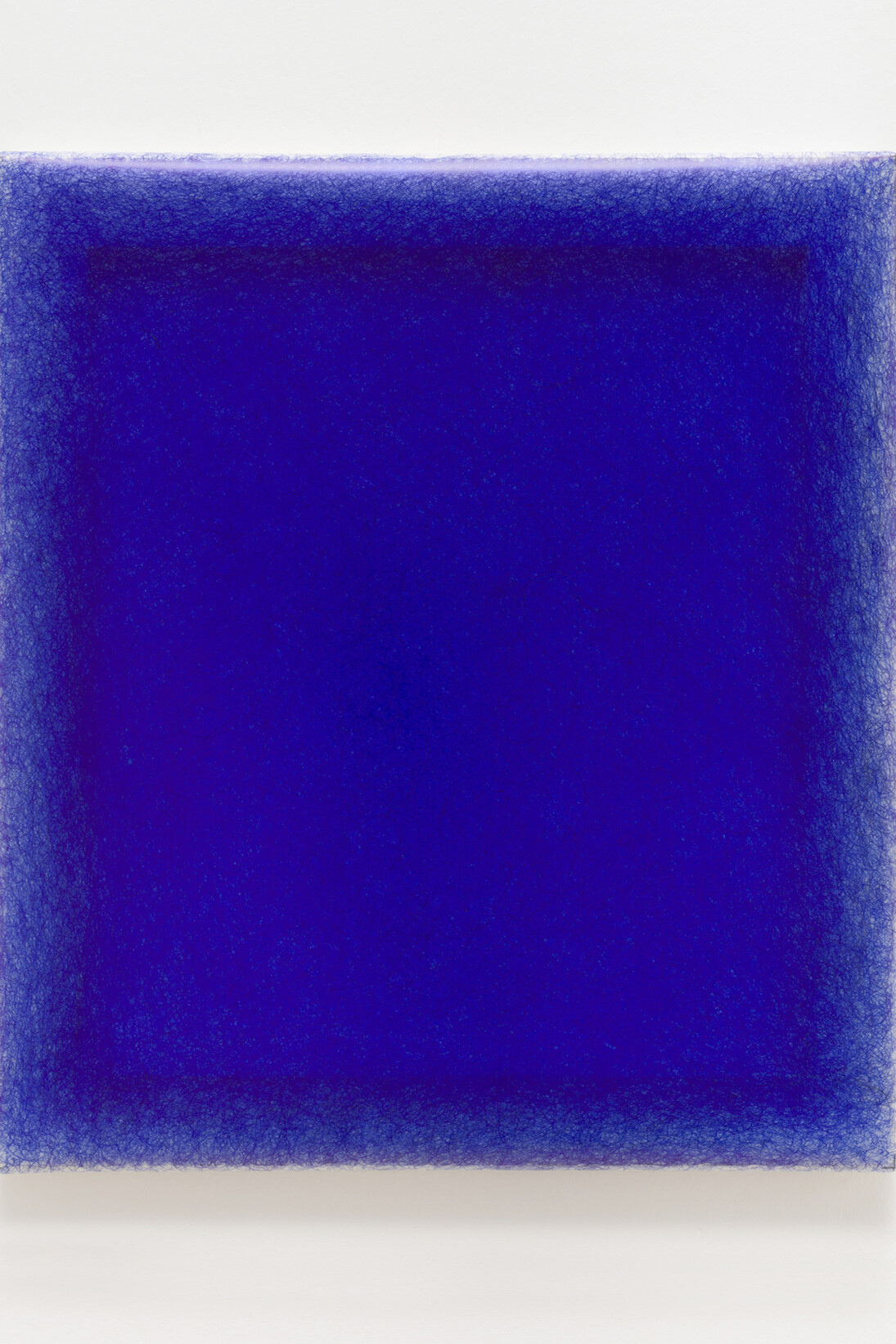 Irma Blank, Ur-schrift ovvero Avant-testo, 28-5-02, 2002 ballpoint pen on polyester on wooden stretcher 56 x 50 cm, 22 1/8 x 19 3/4 ins
Copyright the artist, courtesy Alison Jacques Gallery.