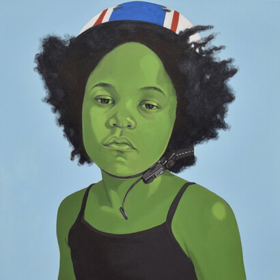 Clarence Heyward, Dare to Dream II, acrylic on canvas, 20x20 inches unframed. Courtesy the artist and Turner Carroll Gallery