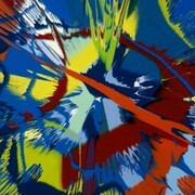 Damien Hirst, Beautiful Missiles and Rockets and Misery and General Bloody Destruction Painting, 2007, 48 x 48 in. (121.9 x 121.9 cm)
Gloss household paint on canvas, Photo: Edouard Fraipont