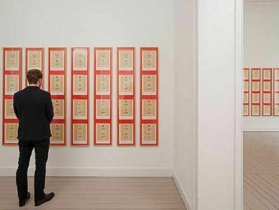 Kalendergeschichten, 1975  212 drawings in 53 frames (4 drawings per frame, stacked vertically); 15 3/4 x 11 4/5 inches (40 x 30 cm) / 53 frames at 63 3/4 x 12 1/2 inches (161.9 x 31.7 cm) each