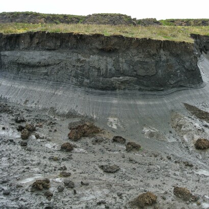 Permafrost en la isla Herschel, en el mar de Beaufort, región del Yukón