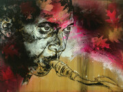 RenéeRose, Night Without Moon, Mixed Media on Wood, 24” x 36”, Courtesy of Agora Gallery