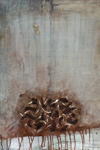 Fredrik Wicklund, Metamorphosis I, Acrylic & Mixed Media on Paper, 30.5" x 23"