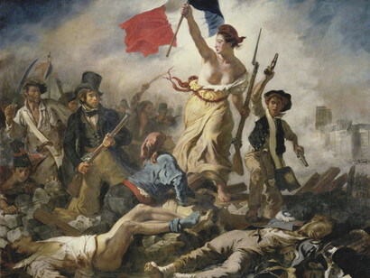 Eugene Delacroix, 28 de julio de 1830: la Libertad guiando al pueblo (detalle)