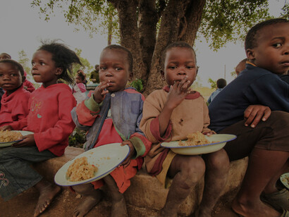 Children of many African countries are suffering from world hunger