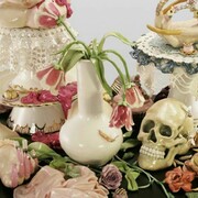 Jessica Stoller, Selfless/Selflesh 2012, porcelain, china paint, luster and mixed media, 27 x 17 x 27 inches, view 2