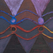 Isabelle Schipper, Paper doll chain painting 3 (Paynes gray and purple) (detail), 2025. Courtesy of March Gallery