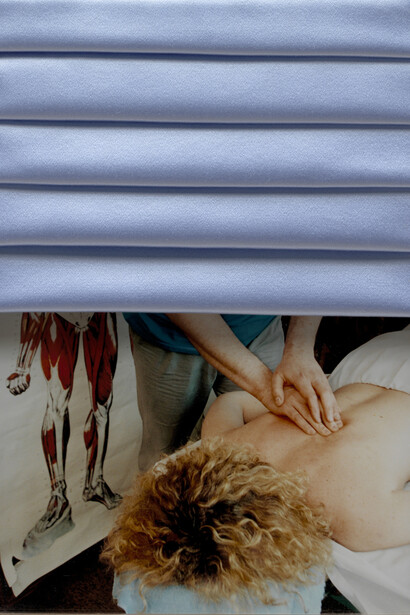 Elad Lassry, Untitled (Woman, Blond), 2013 (detail). Chromogenic print in walnut frame with four-ply silk, 36.8 x 29.2 x 3.8 cm. Solomon R. Guggenheim Museum, New York