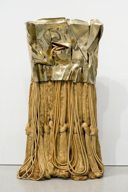 Barbara Chase-Riboud, Little Gold Flag, 2007, Polished bronze and silk
70 1/4" x 35 1/4" x 21 3/4", Courtesy of the artist & Michael Rosenfeld Gallery LLC, New York, NY
