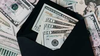 Dollars in an envelope 