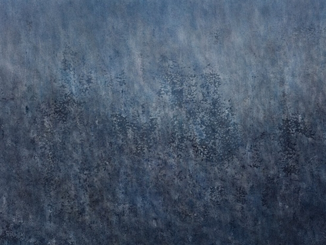 Makoto Ofune, WAVE #111 (detail), 2016, Powdered mineral pigments on hemp paper, mounted on board, 73.8 x 116 cm. Photo: Plastiques Photography