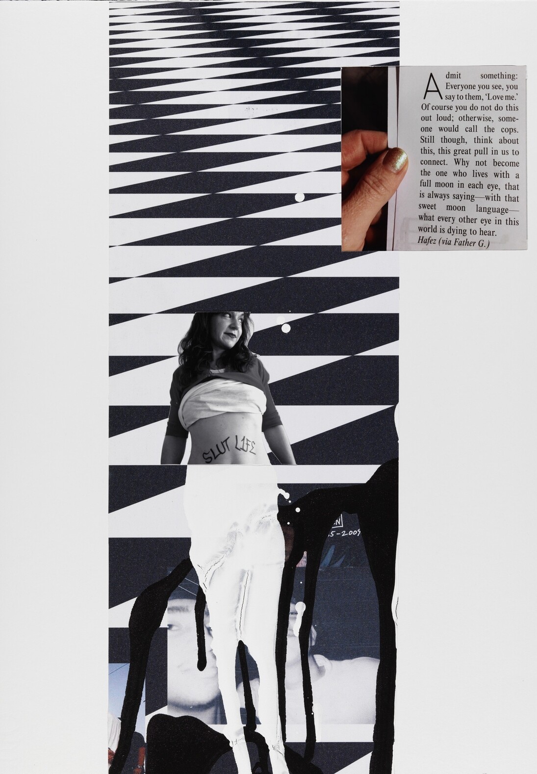 Frances Stark, Every other eye in this world is dying to hear, 2014, collage on paper, 30 x 22 inches (76.20 x 55.88 cm). Photo: Marcus Leith, Courtesy of greengrassi, London
